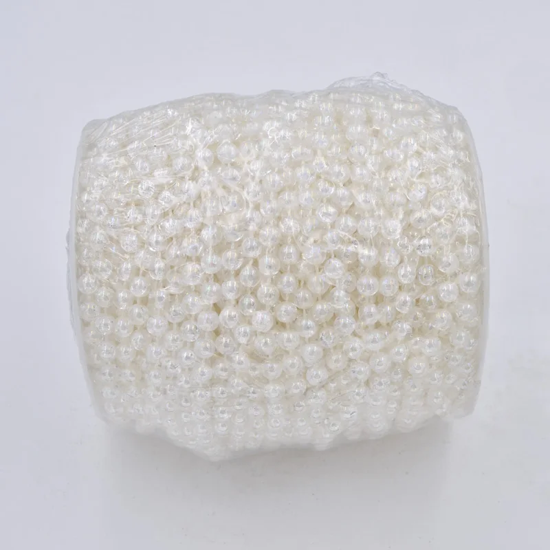 

30 yard Acrylic transparent imitation pearl 6mm bead lace DIY creative handmade wedding beads lace String Trim Chain craft PY01