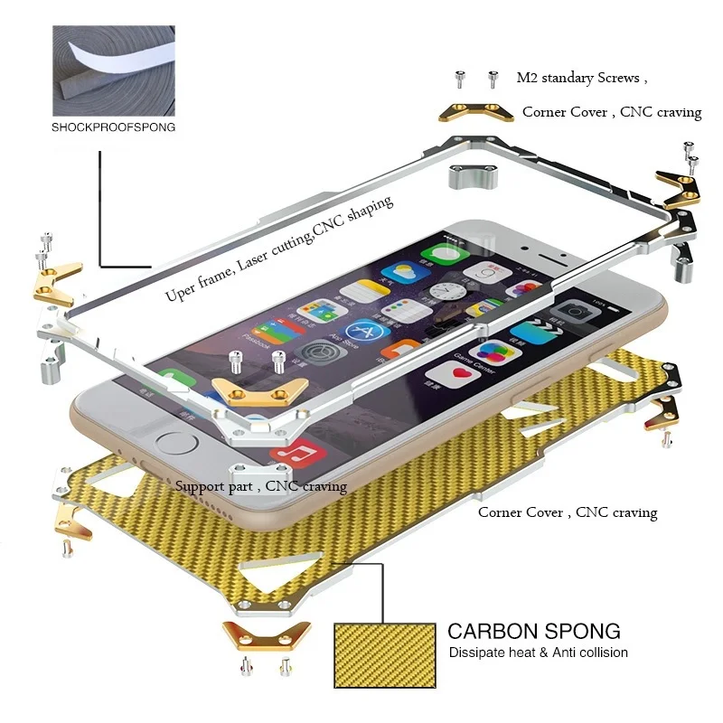 Чехол для телефона Zimon Simon Heavy Duty iPhone 7 8 THOR IRONMAN Алюминиевый металлический