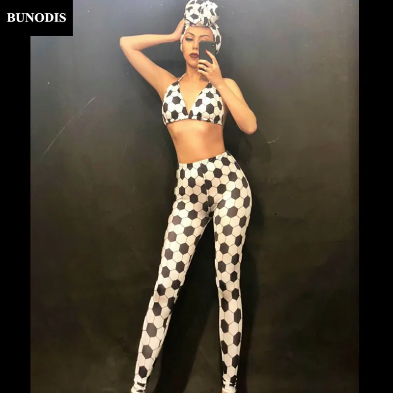 ZD231 Black & White Bra And Pants Women Sexy Clothing Nightclub Beach Party Stage Wear Singer Dancer Costumes Bling Jumpsuit