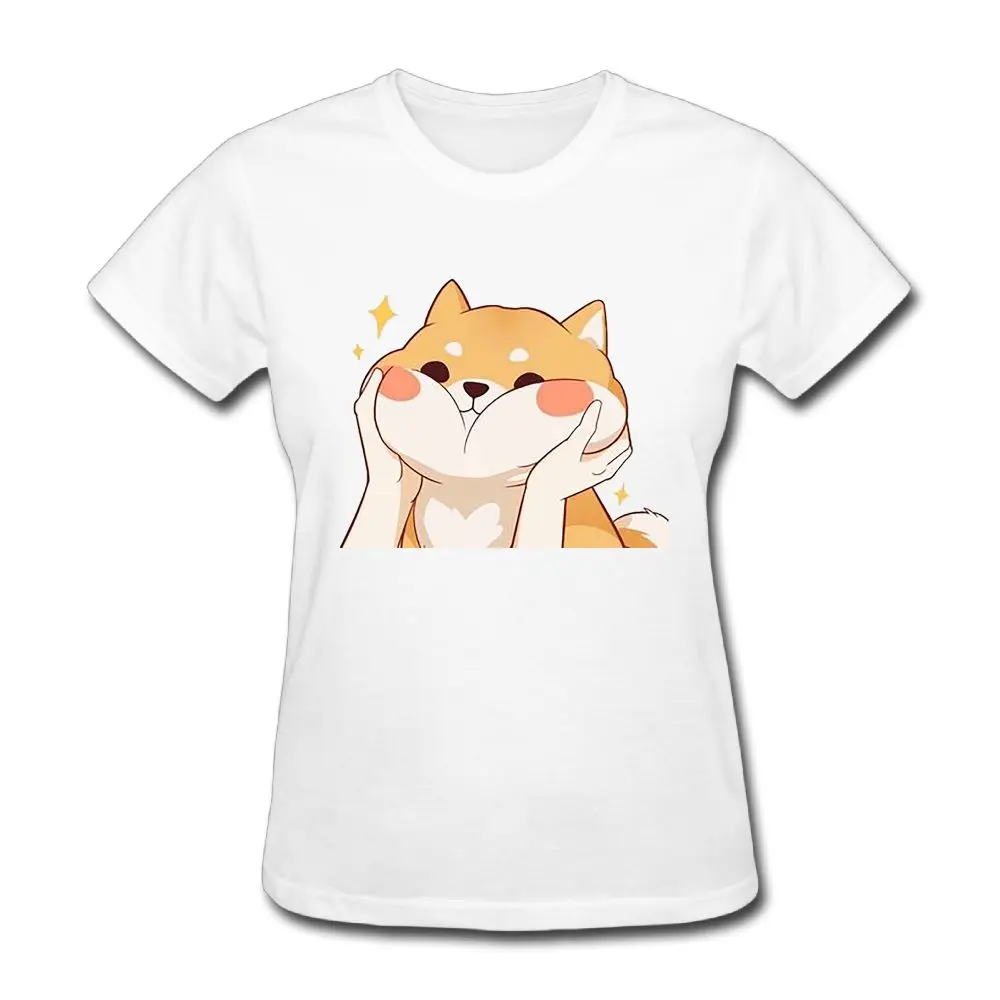 SAMCUSTOM NO shiba inu T-shirts for Women Harajuku Funny Product Tops Lady Casual Short Sleeve T-Shirt | Женская одежда