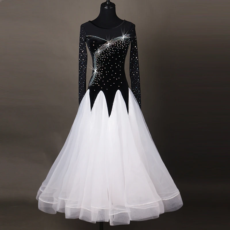 ballroom dance competition dresses waltz standard dress foxtrot tango strass q026 | Тематическая одежда и униформа