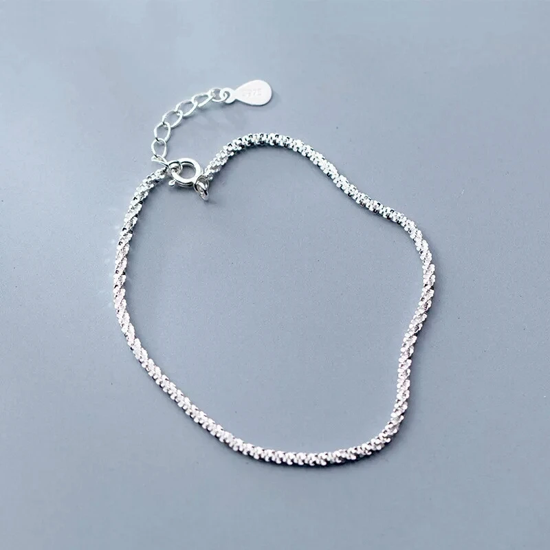 Женский браслет из серебра 100% пробы с блестящими звездами|Браслеты шармами| |