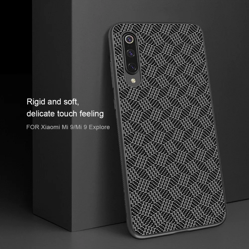 Xiaomi mi 9 Nillkin жесткая Мягкая силиконовая накладка на заднюю панель из волокнистого волокна тонкий сенсорный чехол для телефона для Xiaomi mi 9 mi 9 Explorer Nilkin чехол