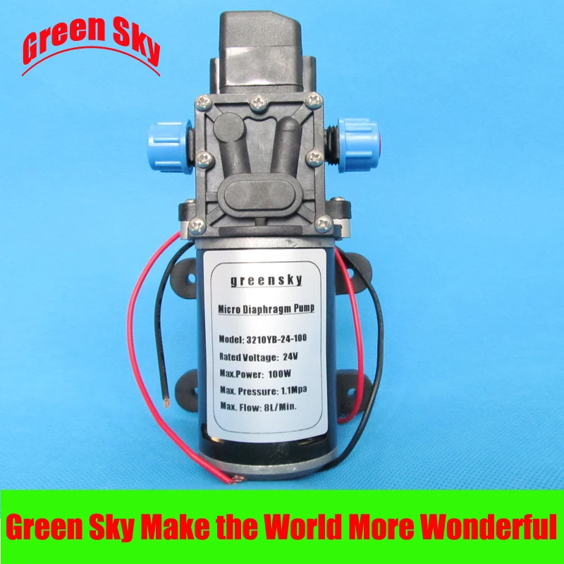 

8L/Min 100W car washing,medical,chemical equipment,lawn and garden irrigation use high pressure diaphragm pump 24v dc