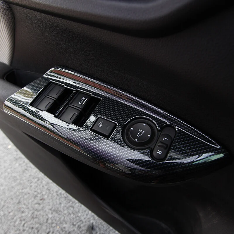 

ABS Carbon Fibre For Honda FIT JAZZ 2014-2018 accessories Car Door Window glass Lift Control Switch Panel cover trim car styling