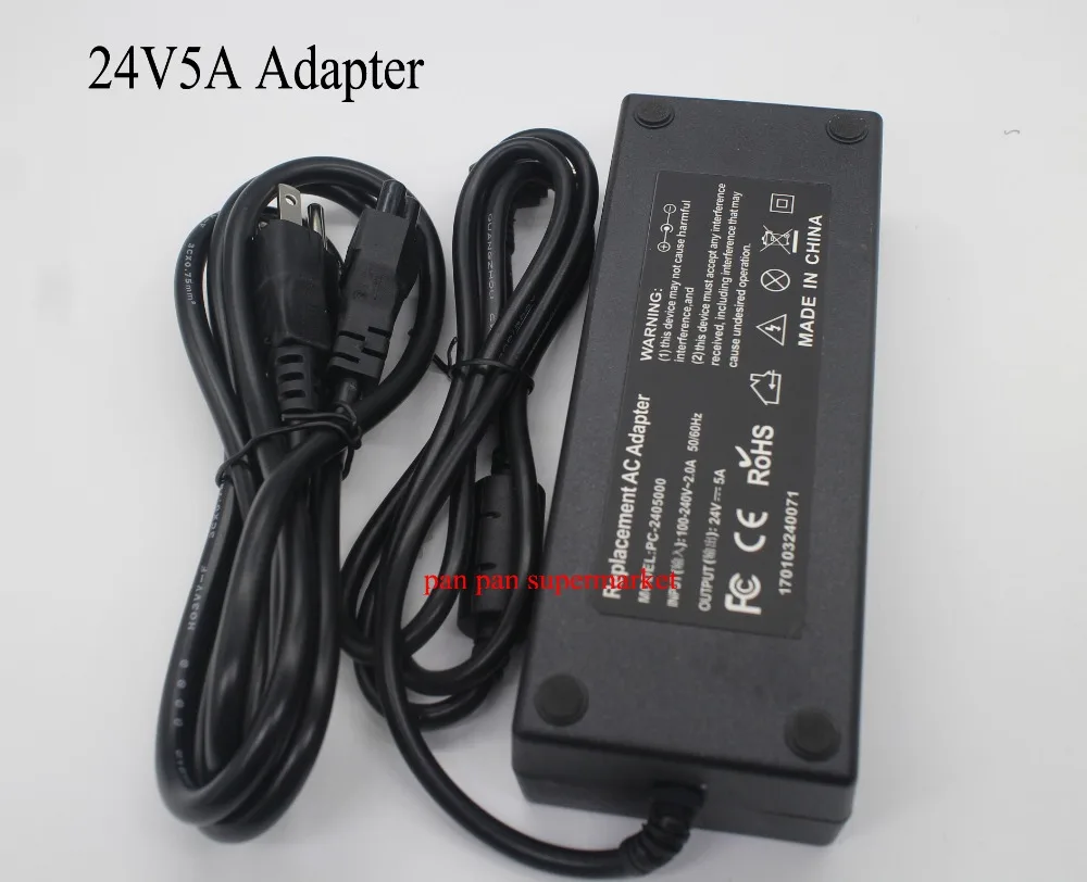 24v 5a 120w Светодиодный светильник трансформатор ac100-240v к dc24v адаптер питания для