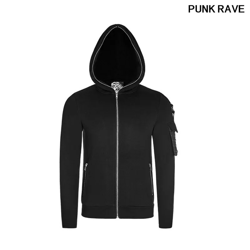 Свитшот мужской вязаный в готическом стиле на молнии с карманами и