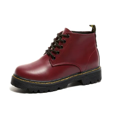 Ботинки из лакированной кожи на платформе размера плюс для женщин осенне зимние