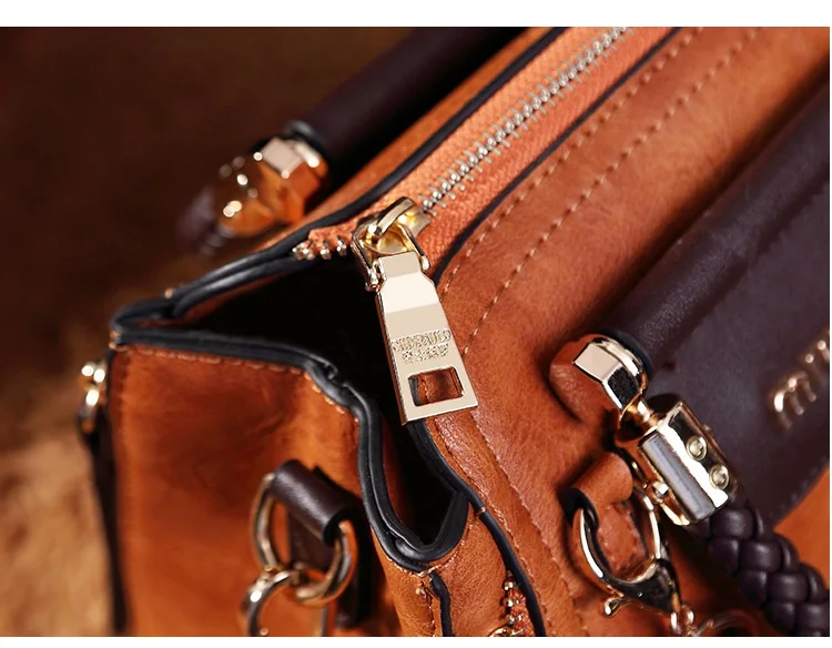 Vintage Genuine Leather Totes Luxury Handbags Women Bags Designer Famous Brand Retro Shoulder Bag Oil wax Messenger Bag New T38