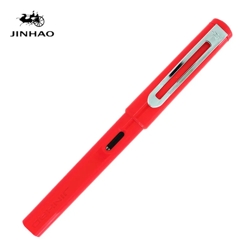 Jinhao 599a авторучка чернильная ручка Pluma Stylo Plume Vulpen Stilografica канцелярский подарок для студента ручки Дополнительно каллиграфия ручка - Цвет: 599Afenhongse