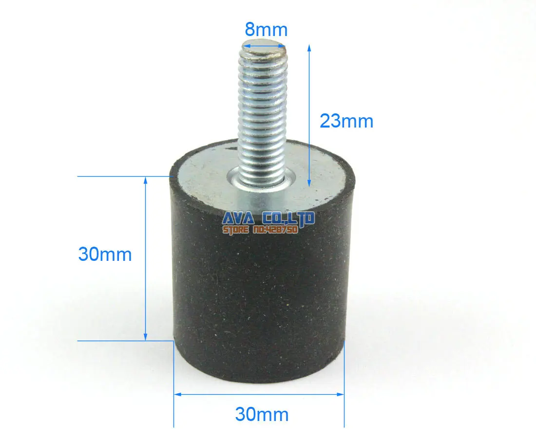Мужской резиновый амортизатор с антивибрационным креплением 5 шт. 30*30 мм M8 * 23