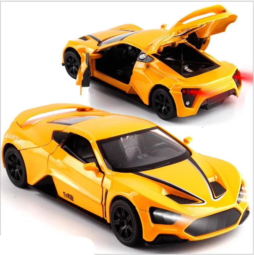 

1:32 спортивный автомобиль с высокой имитацией, сплав, откатная модель автомобиля, имитация звука и светильник, бесплатная доставка