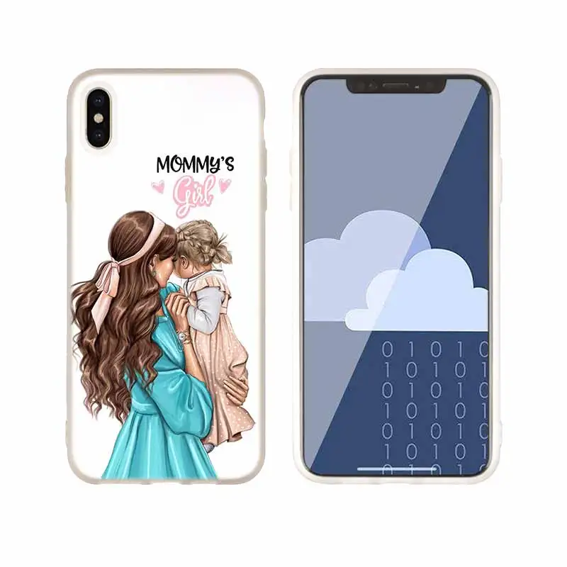 as the picture 11 Чехол для телефона s, силиконовый мягкий чехол для iPhone 11 Pro X XS Max XR 6 6S 7 8 Plus 5 4S SE, Коричневый чехол для мамы и дочки, бампер etui - Цвет: as the picture 11