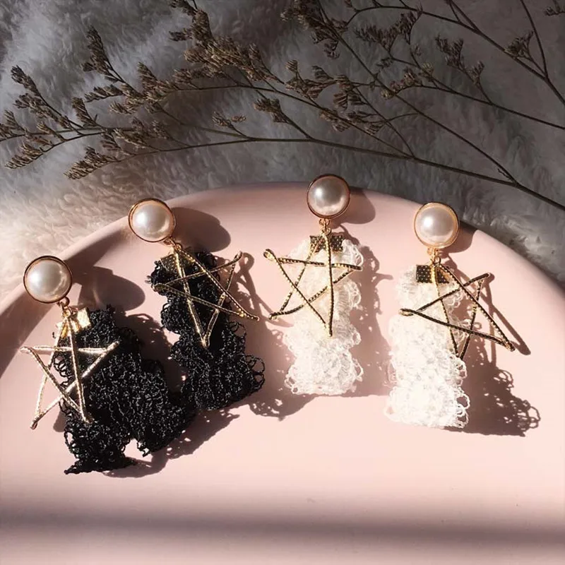 Оптовая продажа 2018 новые модные серьги в стиле панк черные/белые женские