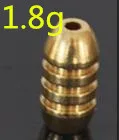 Threaded 1.8g 10 шт. нить медный шар кулон из чистой меди рыболовные крючки глубокая вода пуля вес мягкие Аксессуары для приманки рыболовные снасти - Цвет: Threaded 1.8g