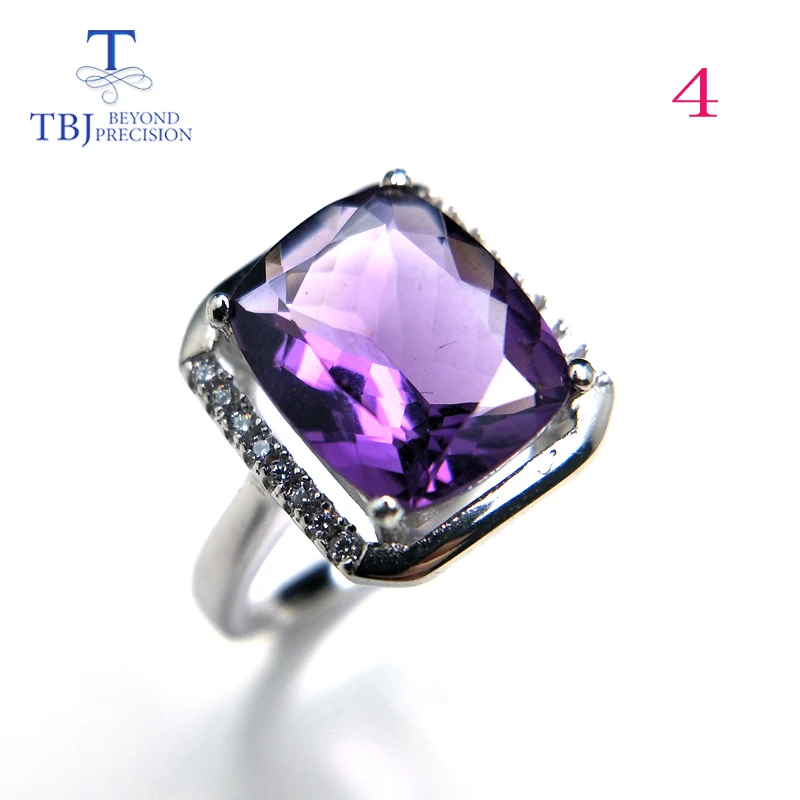 Tbj простой элегантный Африканский аметист кольцо с натуральным аметистом
