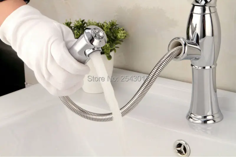 Выдвижной Смеситель для ванной комнаты смеситель раковины Гибкий кран на