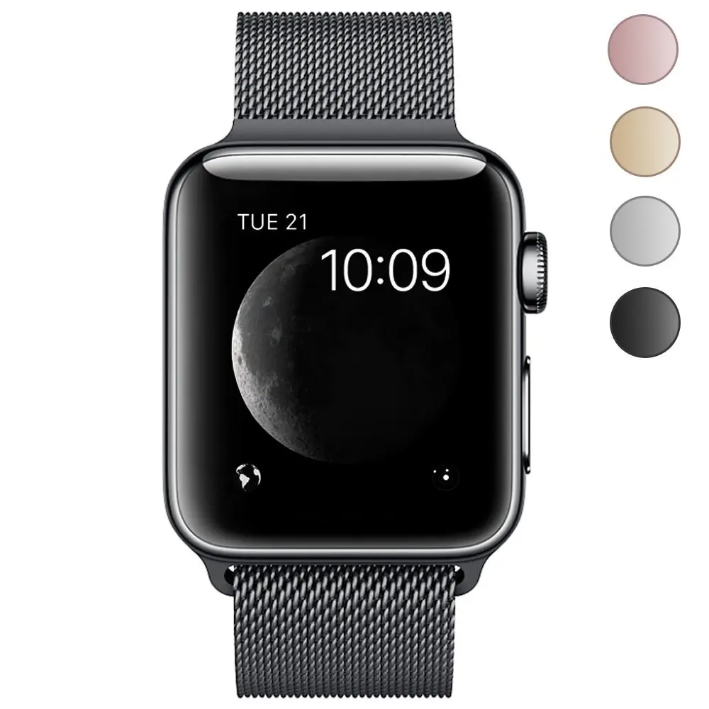 44, 40, чехол для Apple Watch, ремешок, чехол, серия 4, 3, 1, 2, 38 мм, 42 мм, спортивное издание, Миланский металл, нержавеющая сталь, магнитная Радуга