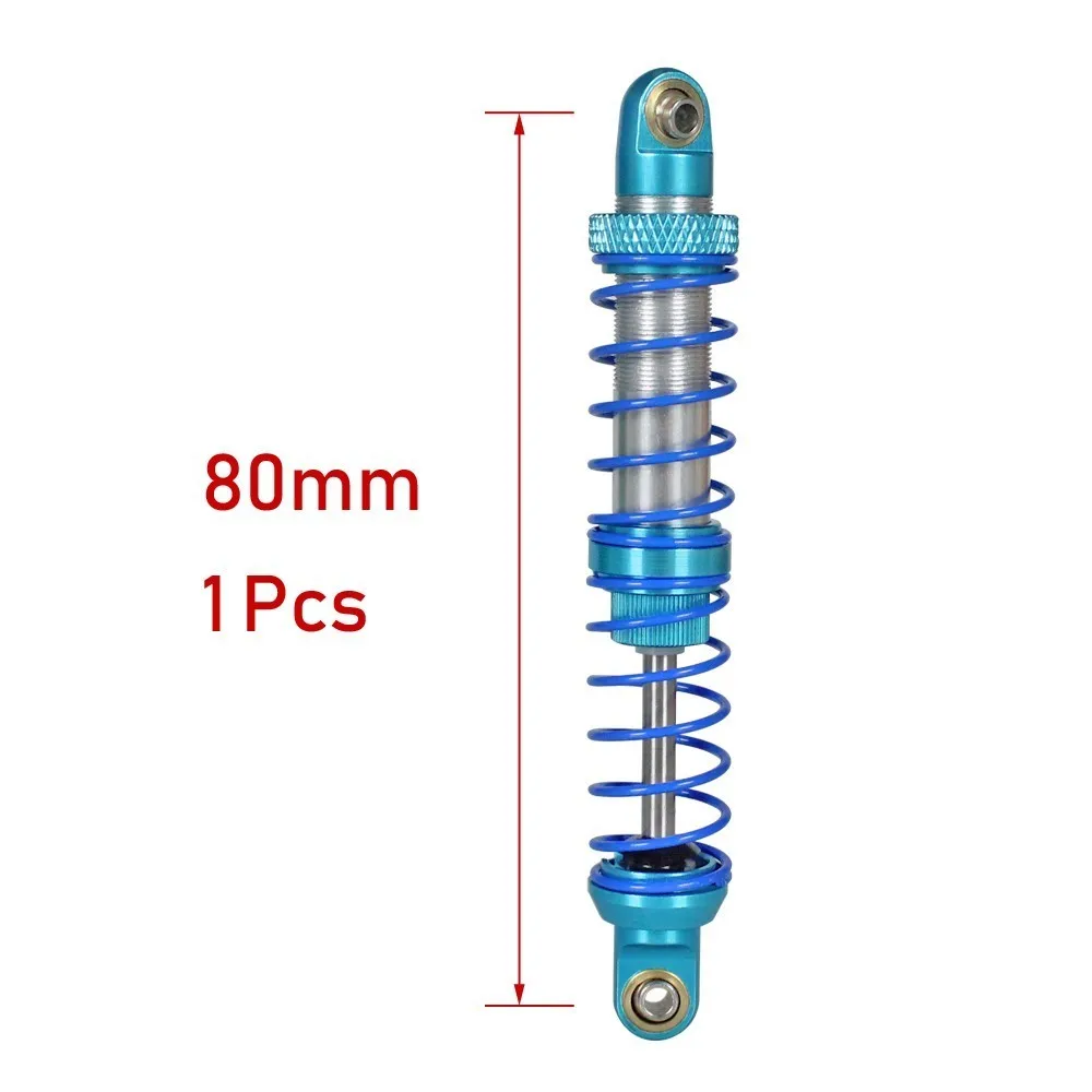 80mm 1pcs Масляный Регулируемый 80 мм, 90 мм, 100 мм, 110 мм, 120 мм, металлический амортизатор для 1/10 Rc автомобилей, запчасти для грузовиков, гусеничный осевой Scx10 Trx4 D90 - Цвет: 80mm 1pcs