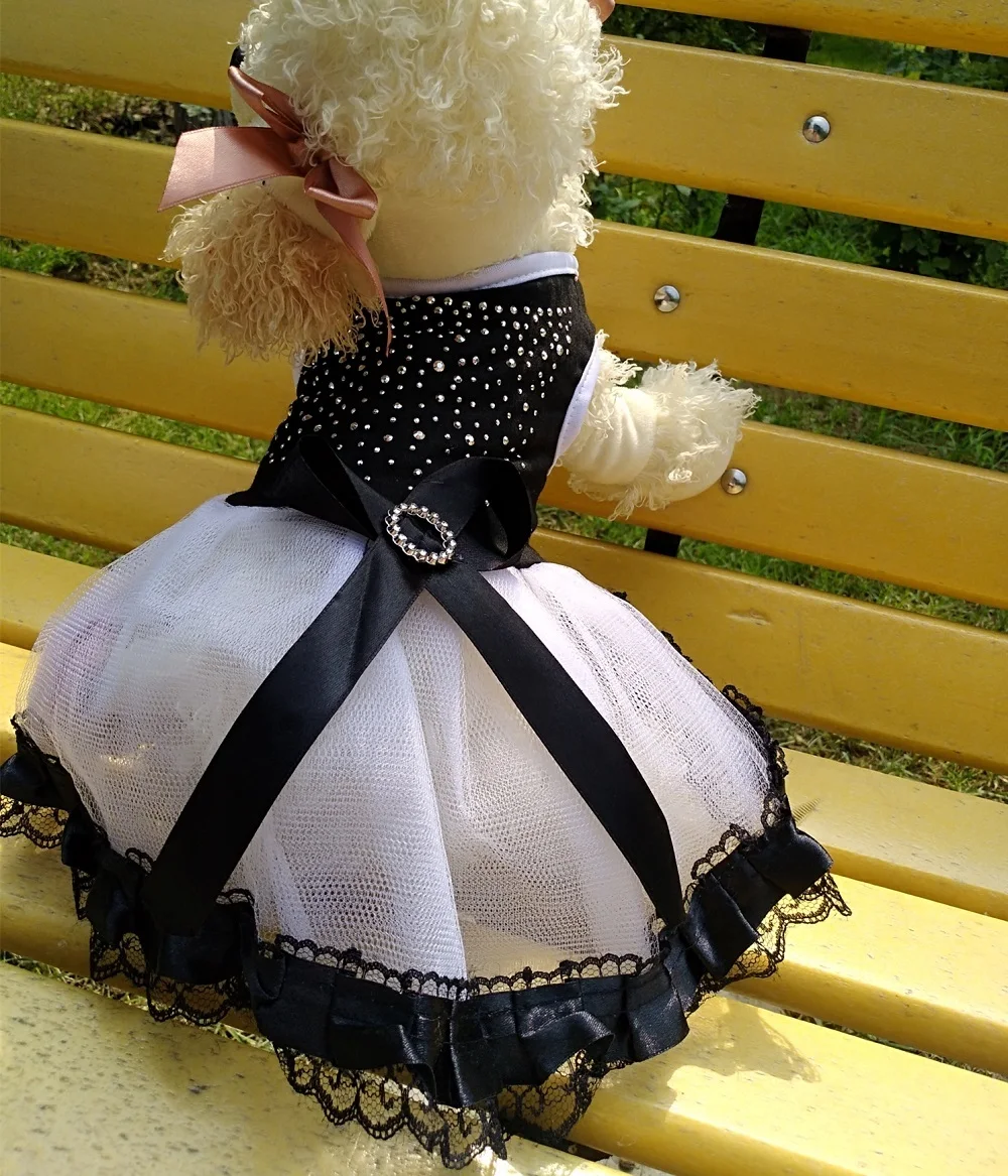 Милая блестящая юбка принцессы со стразами для собак на день рождения черное