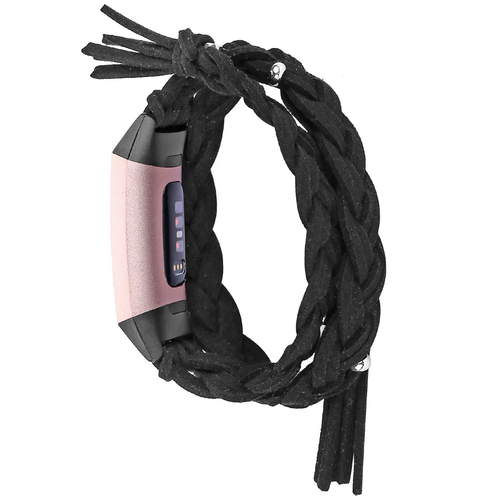 Пеньковая веревка ручной тканый ремешок для Fitbit Charge 3 Смарт аксессуары ремешок для часов браслет