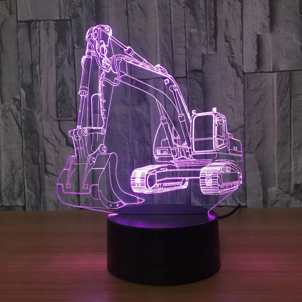 3D светильник для экскаватора светодиодная сенсорная иллюзионная настольная