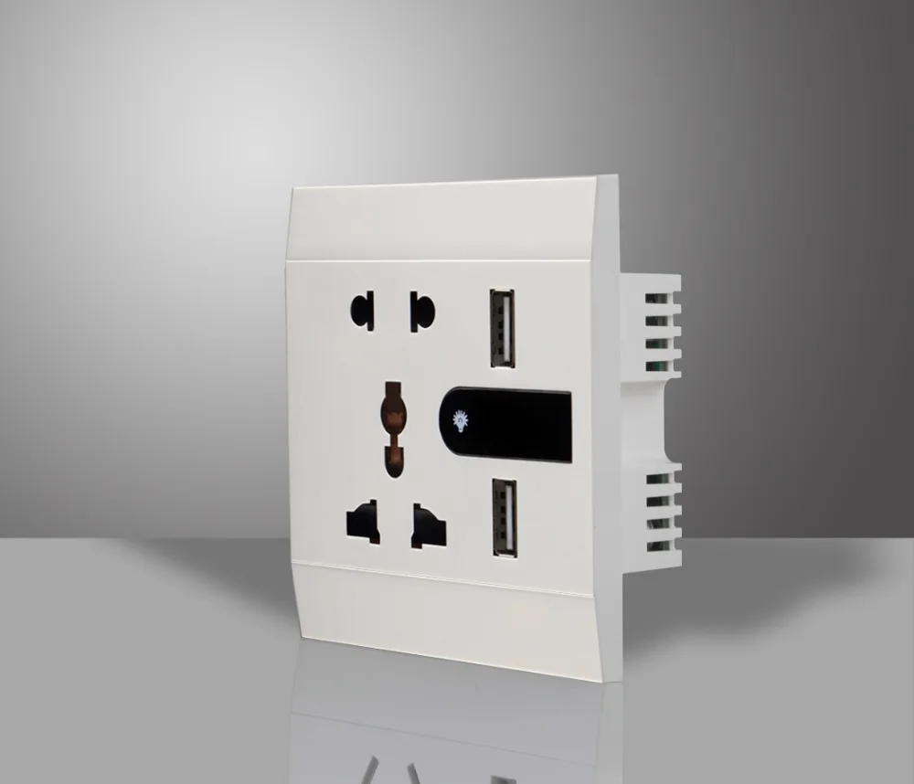 5pin универсальная настенная розетка USB зарядное устройство с ночным