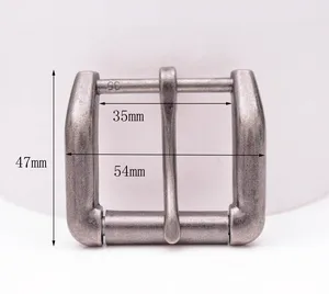 54*47 мм (внутренний 35 мм) качественный Состаренный серебристый одиночный роликовый Ремень Замена пряжки подходит для кожаного ремня