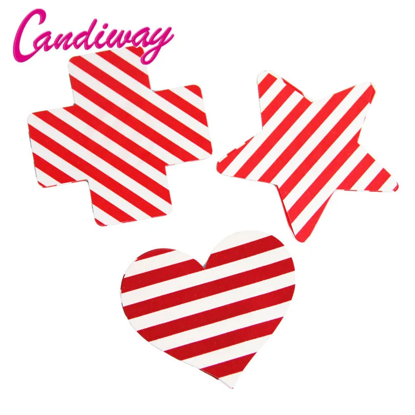 Красные клейкие накладки на соски Candiway наклейки грудь и тело одноразовые