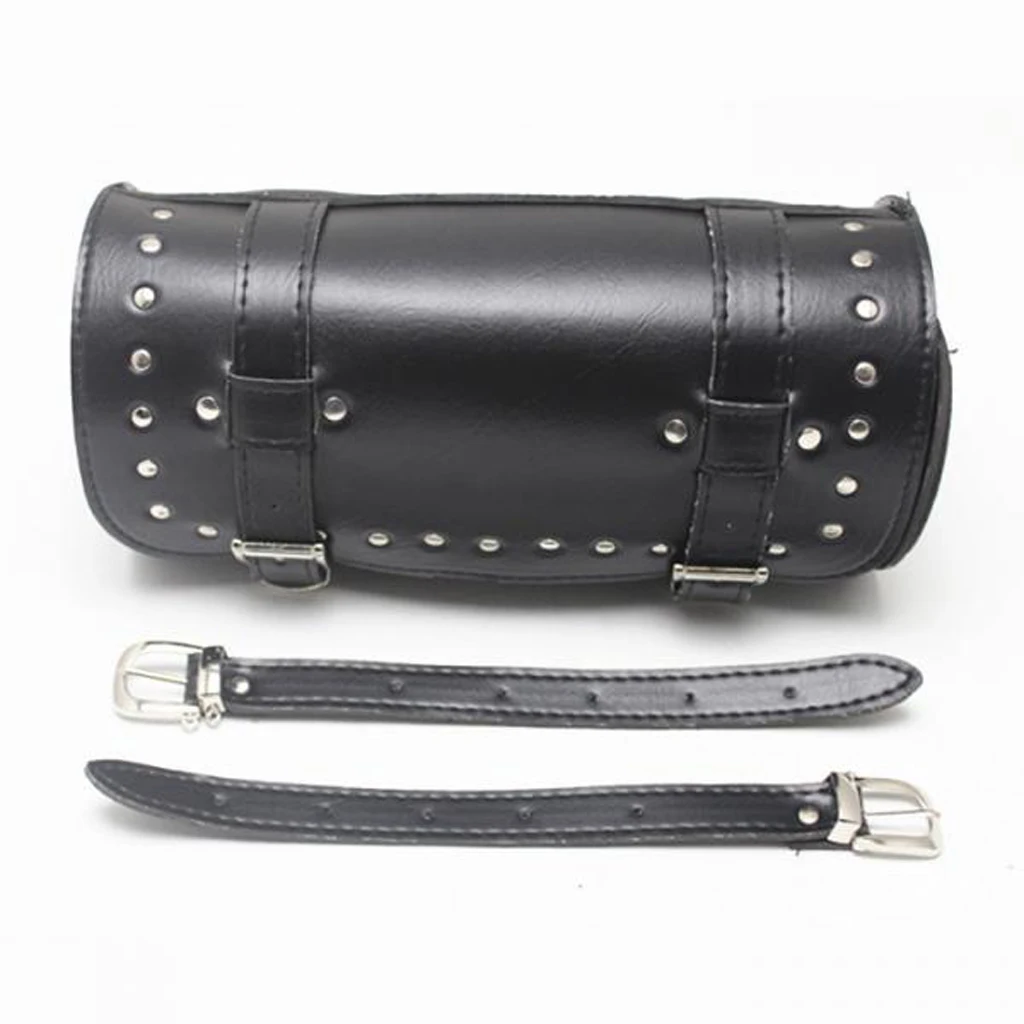 Black Luggage Roll Tool Storage Bag for Custom Motorcycle Touring Reinforced stitching and durable construction |