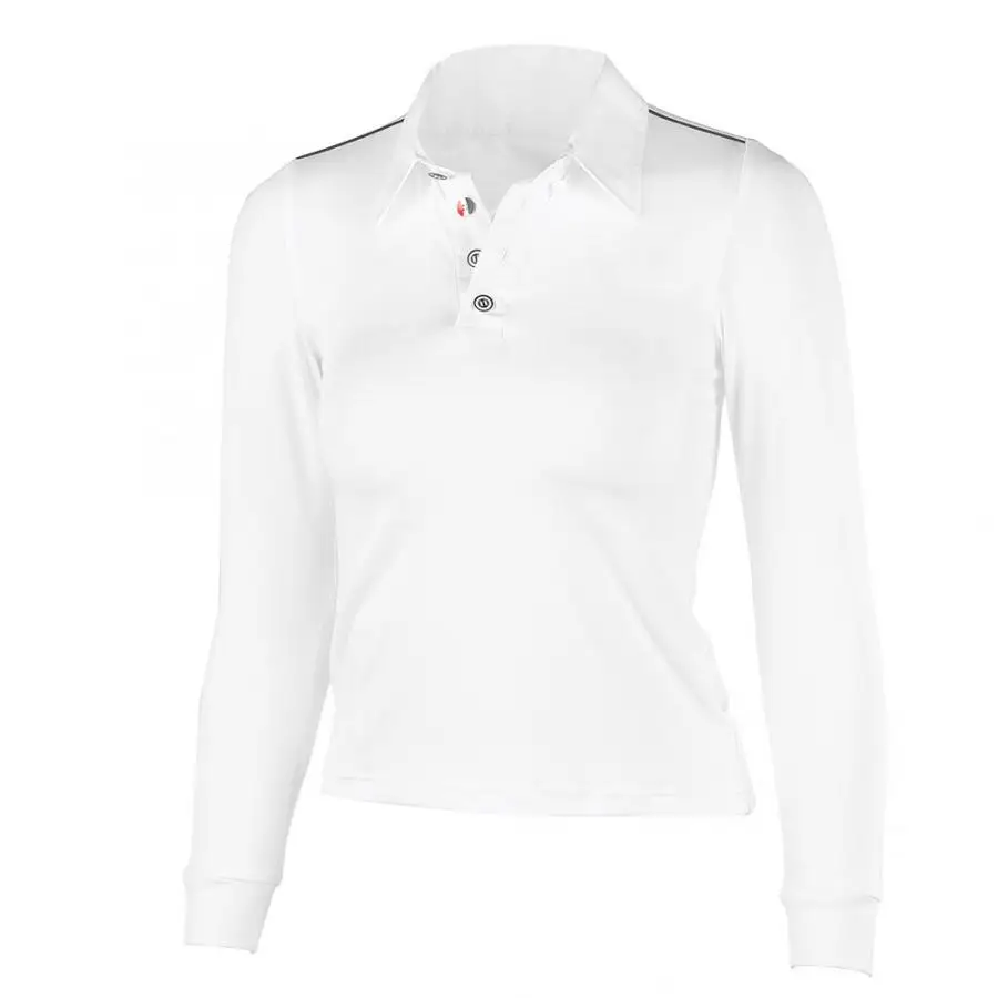 Футболка для верховой езды на открытом воздухе с длинным рукавом мальчиков белая