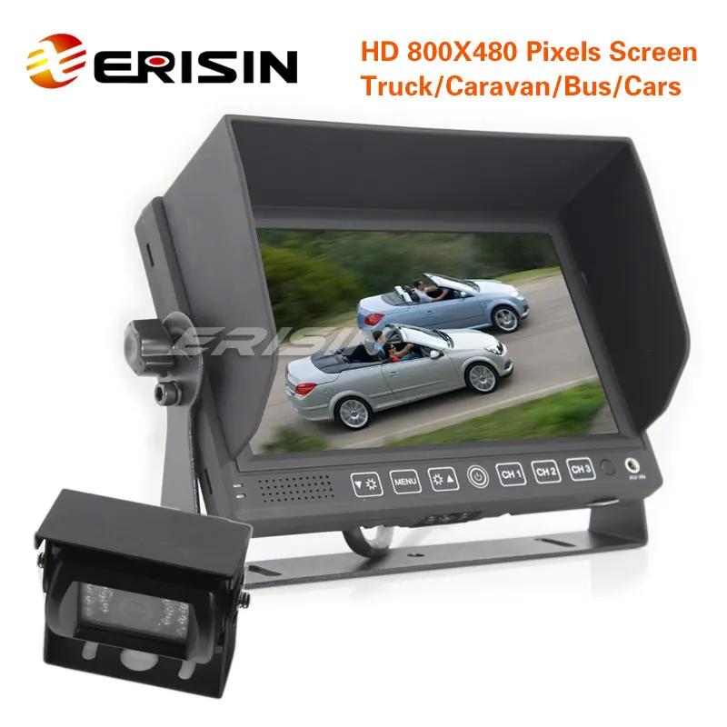 Erisin ES313 7 &quotцветной монитор 12V LCD HD 24V 4Pin CCD камера заднего хода для