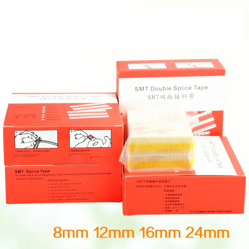 

500pcs SMT 8mm/12mm/16mm/24mm Double Face Rectangular Film Joining Splicing Tape Using Rest Utilizing Remaining Component