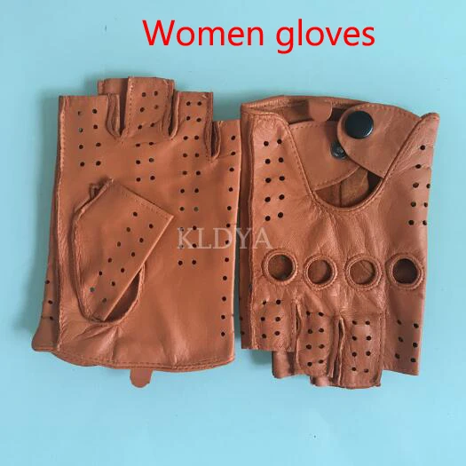Women gloves Мужские перчатки из натуральной кожи, перчатки без пальцев для вождения, без подкладки, из овечьей кожи, летние женские перчатки без пальцев - Цвет: Women gloves