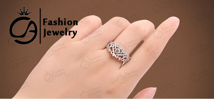 Модное ювелирное изделие белое золото Halo кубический цирконий принцесса сердце