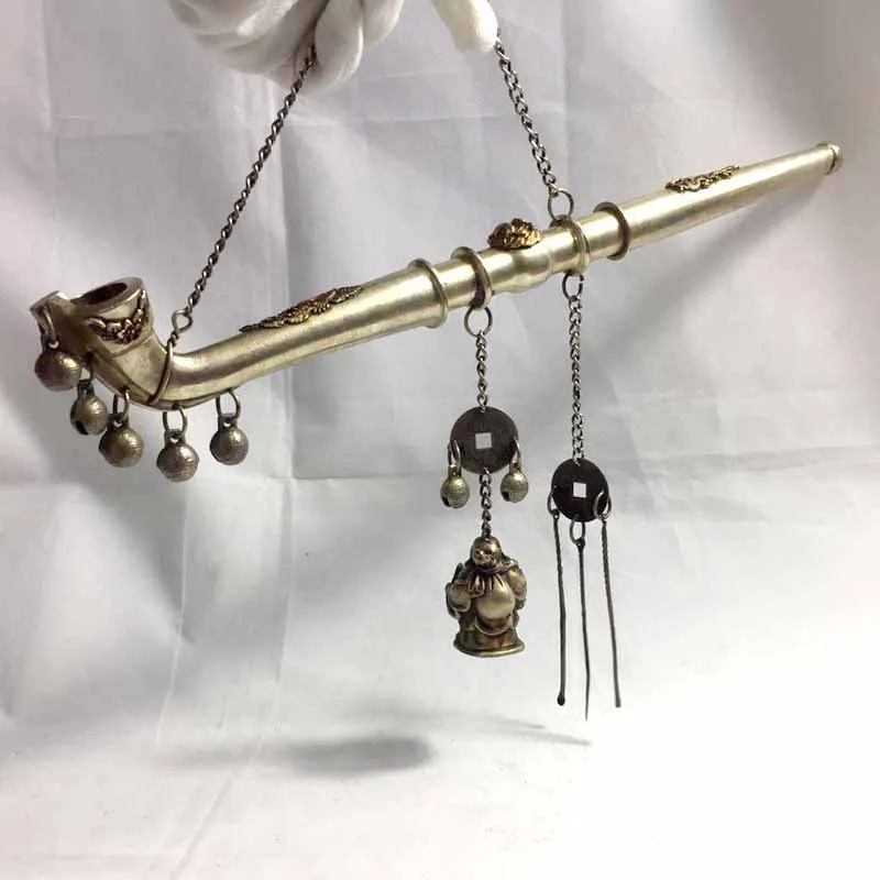 

360MM Long Chinese Style Brass Tobacco Dry Pipe Tobacco Rod Brass Pipe Smoking Cigarette Paraphernalia