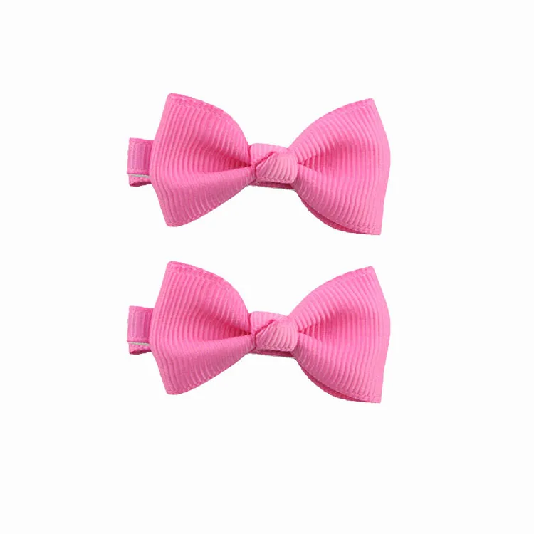 14 dark pink FASACC 2 шт. лента бантики для волос Зажимы для детей заколки для девочек детская заколка детские заколки для волос милые аксессуары для украшения волос - Цвет: 14 dark pink