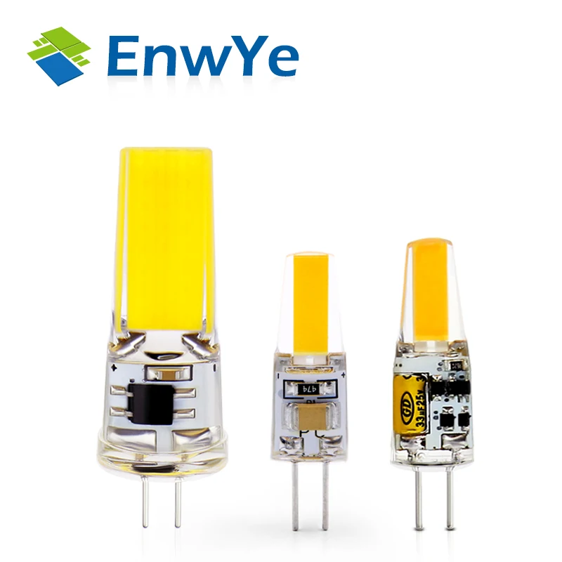 EnwYe светодиодный G4 лампочка AC/DC 12V 220V 3W 6W COB SMD светодиодный светильник заменить галогенный прожектор люстра