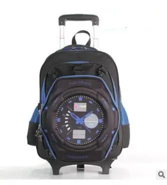 Детский дорожный рюкзак на колесиках для мальчиков 3D школьный ранец детские