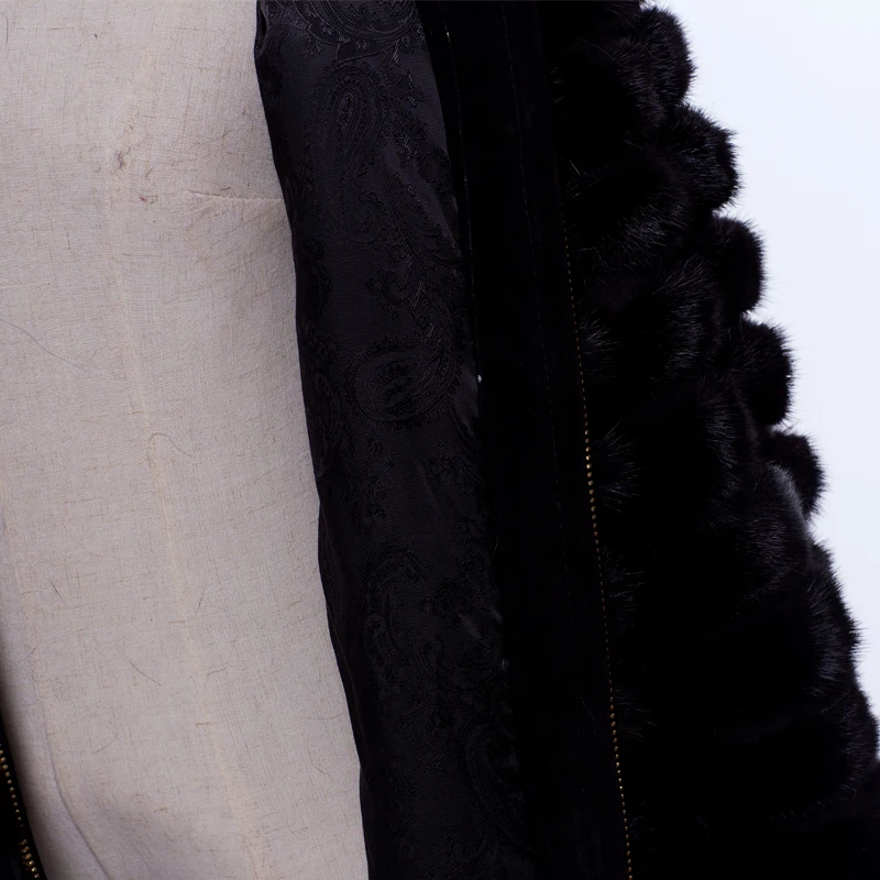 Лидер продаж 2020 года модели на осень и зиму Норковое Пальто женское черное пальто