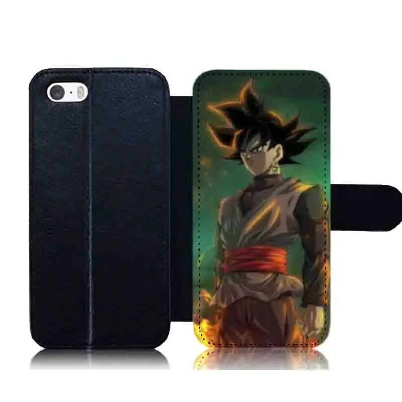 Для iPhone 7 Plus 8 мультяшный Dragon Ball Z Fire Dark красивый кожаный флип чехол с откидной