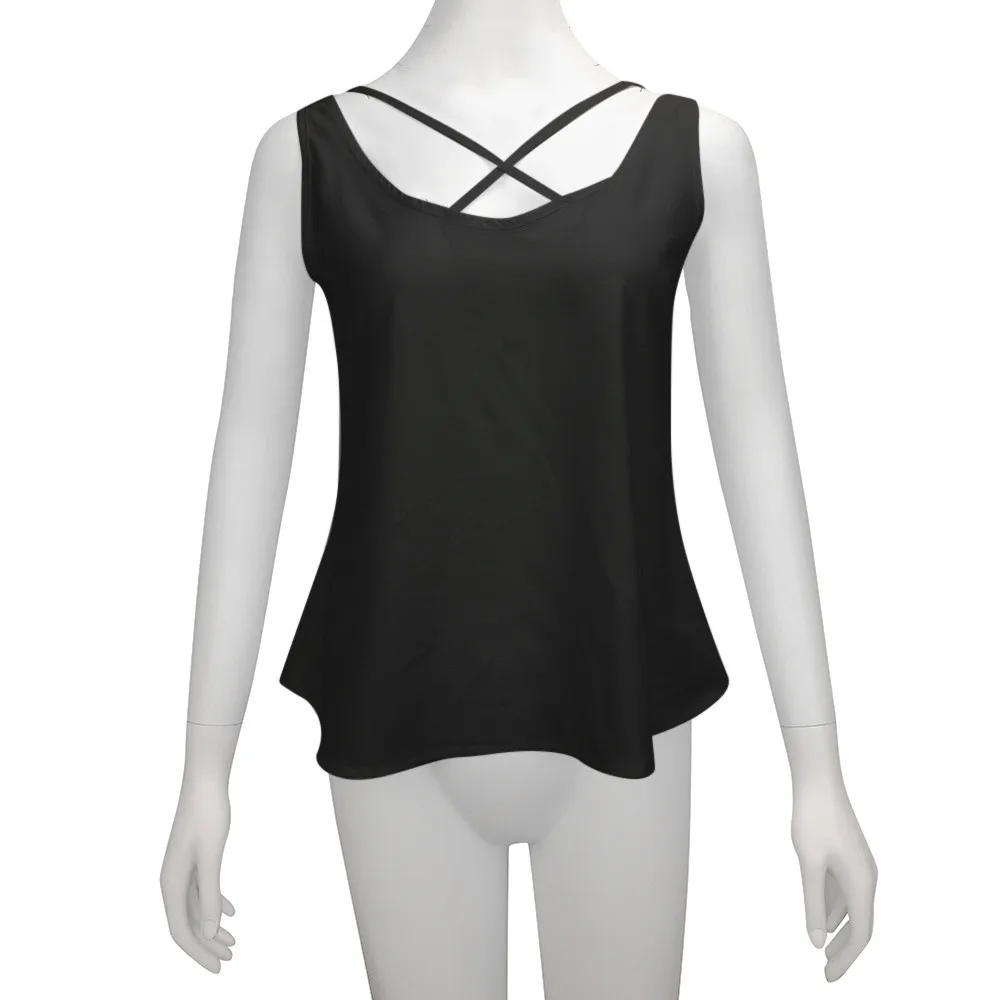 Женская футболка без бретелек Feitong однотонная Свободная майка рукавов