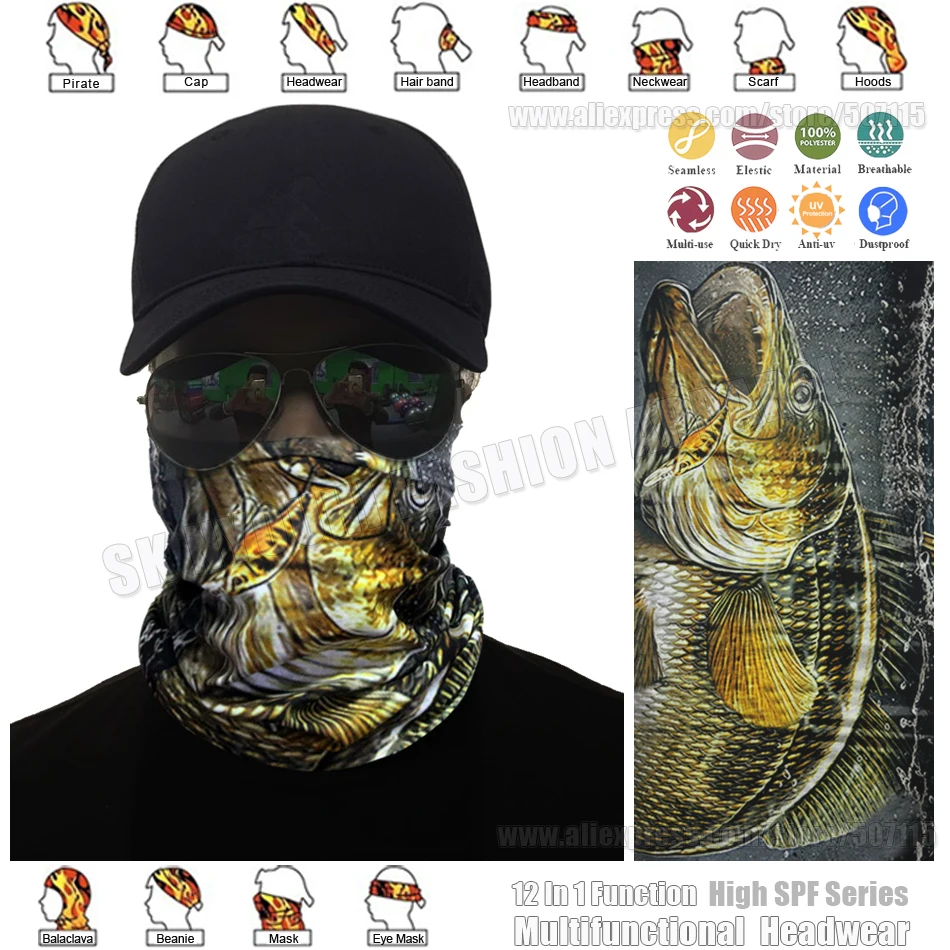 Высокое качество открытый многофункциональный трубчатый бандана Рыбалка