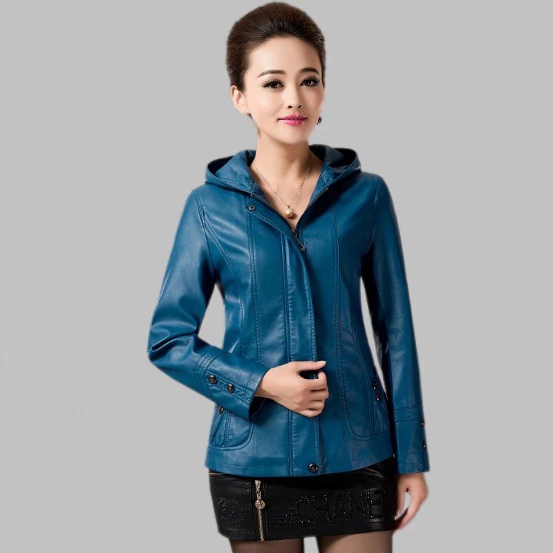 Женская приталенная куртка из овечьей кожи с капюшоном|leather coats for children|coat barleather sale