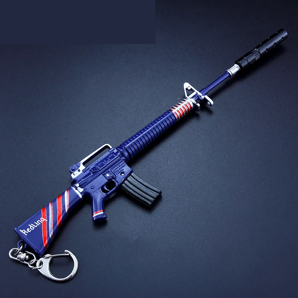 Playerunknown's боя PUBG P1911 M16A4 98k M762 G36C MP5K Косплэй реквизит серый цвет с красноватым отливом брелок игрушка 6 шт./компл