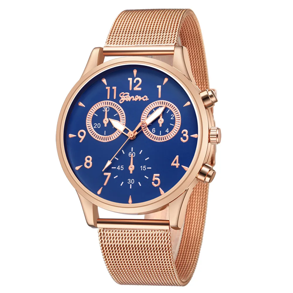 Модные мужские часы спортивные из нержавеющей стали кожаный ремешок Кварцевые