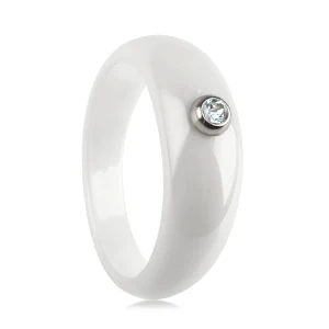 White Rings Романтическое милое кольцо с натуральным камнем для невесты, свадебное обручальное кольцо принцессы, керамическое кольцо, размер 6, 7, 8, 9 - Цвет основного камня: White Rings