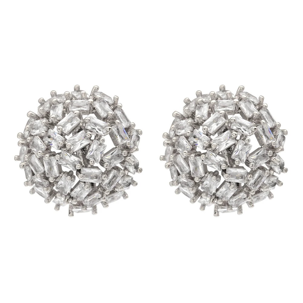 Роскошный и преувеличенный полукруглый модные серьги из циркона романтические