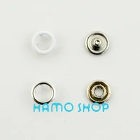 50pcslot free shipping 9 5mm white metal snap button prong snap fastener ring button garment accessoires