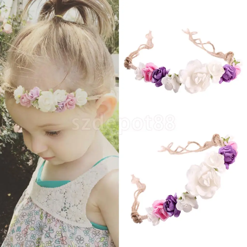 

Children Kids Girls Newborn Photo Prop Tieback Flower Crown Headband